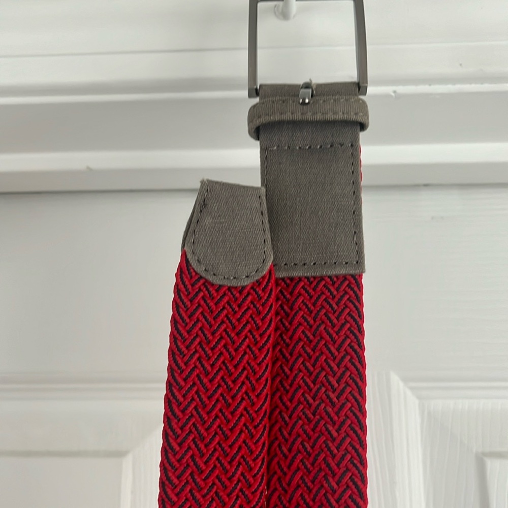 Arcade flexible / elastic belt - braided red and black - size L/XL